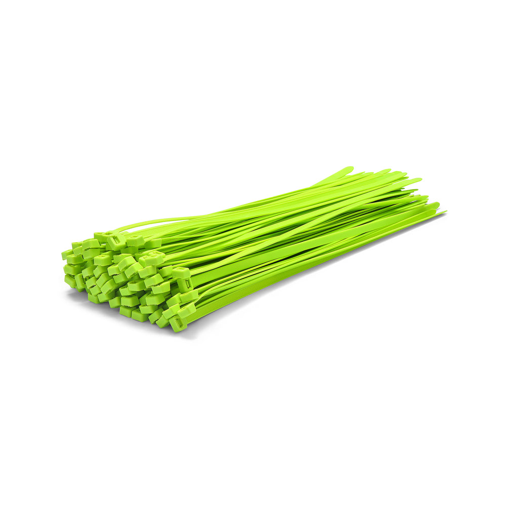 Fluorescent Green Cable Ties - Pack of 100