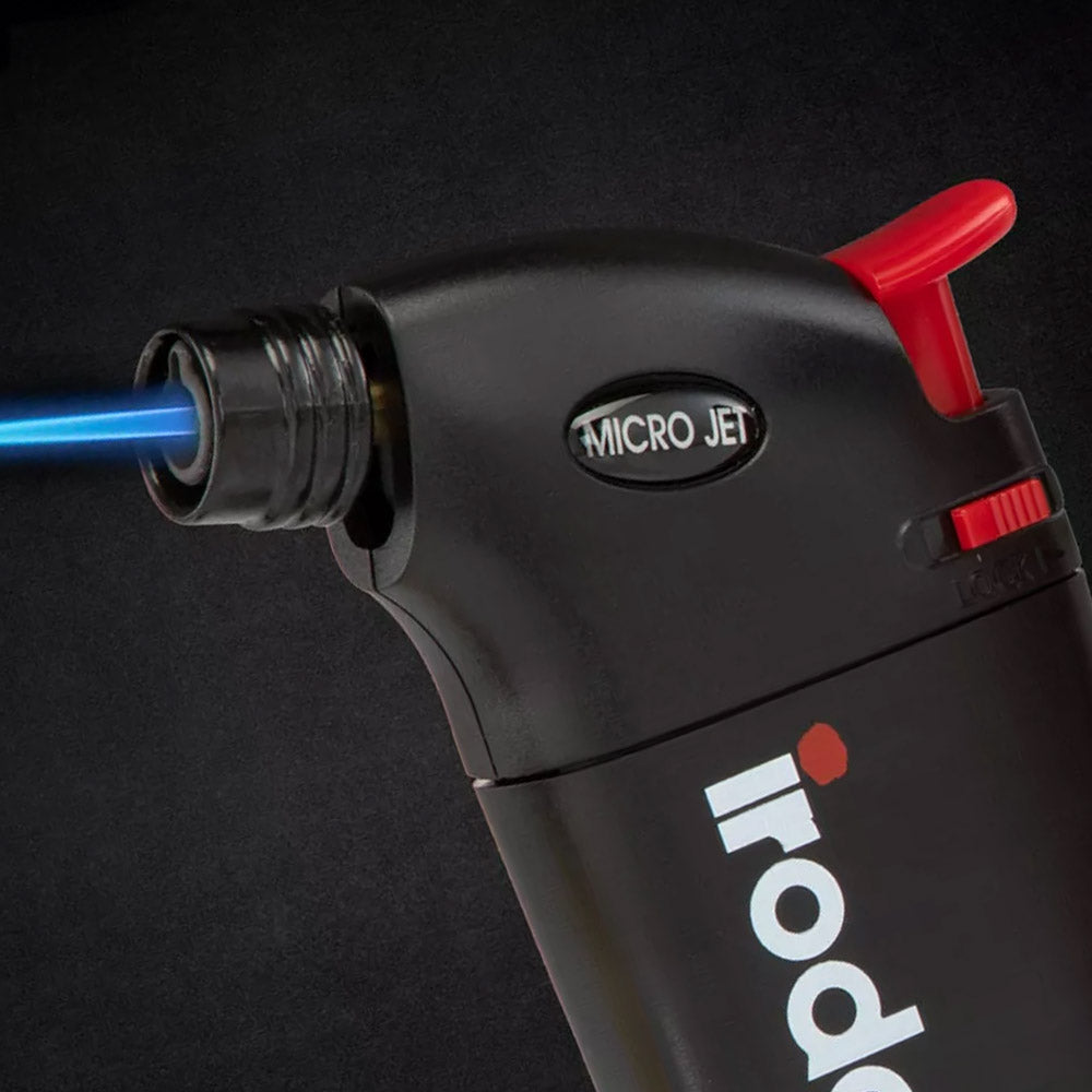Iroda Micro-Jet Torch with Adjustable Flame - Closeup - Cableties.co.uk