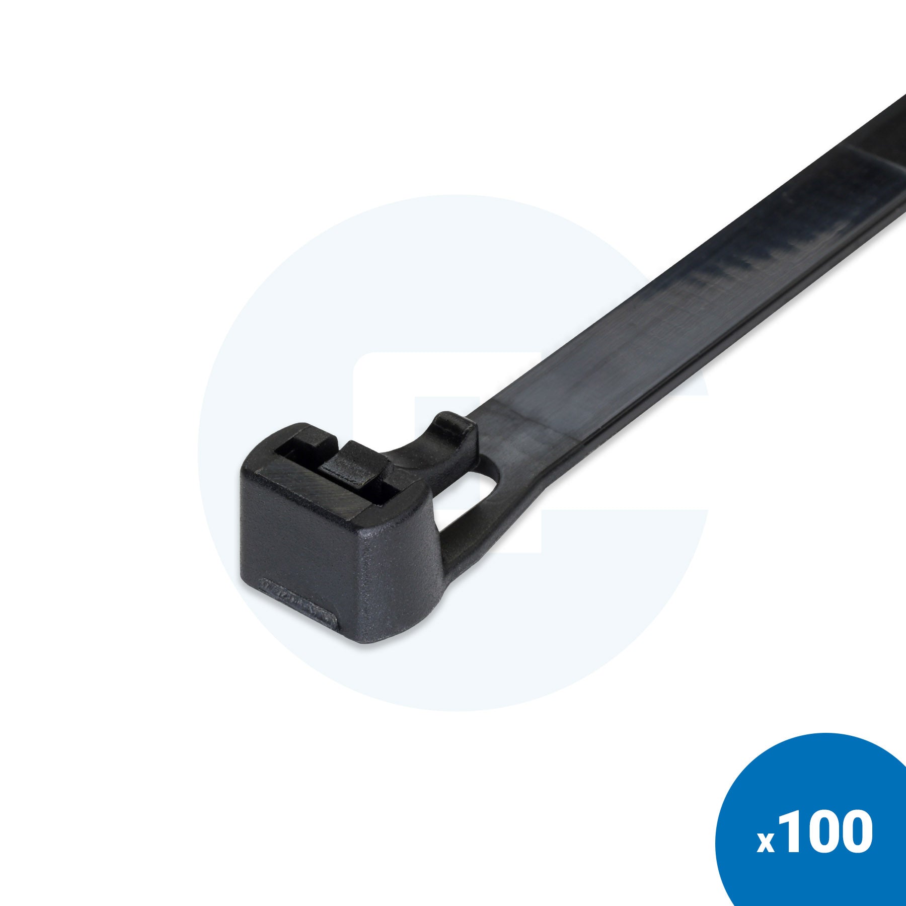 Black Reusable Cable Ties - Pack of 100