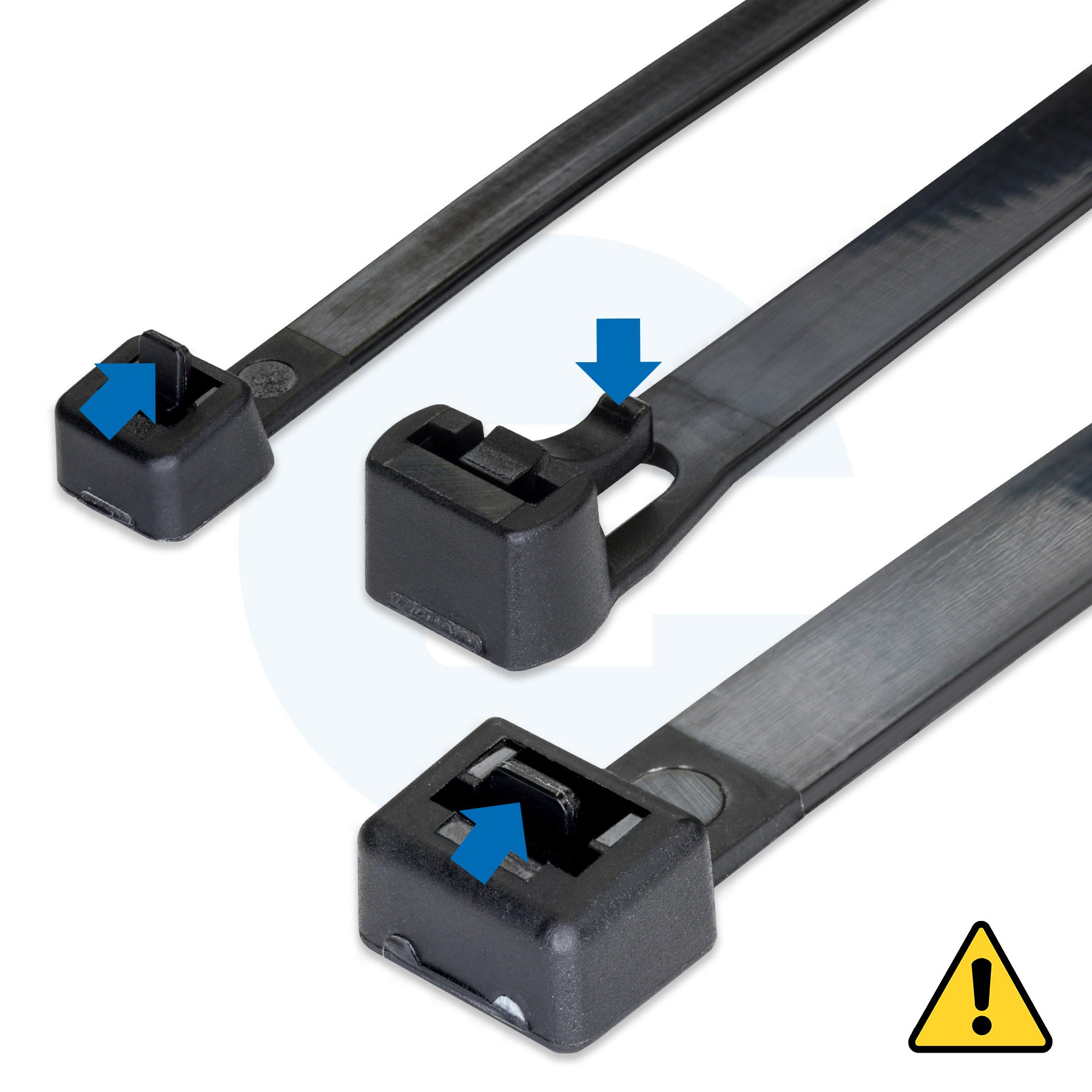 Black Reusable Cable Ties - Pack of 100