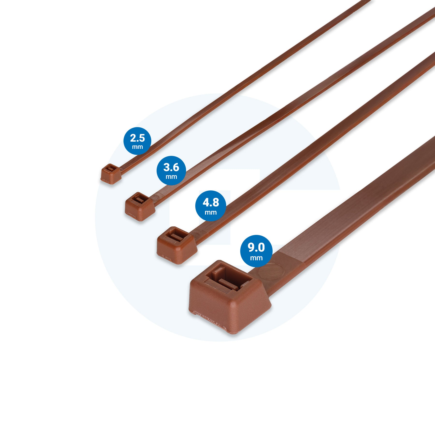 Brown Cable Ties - Pack of 100