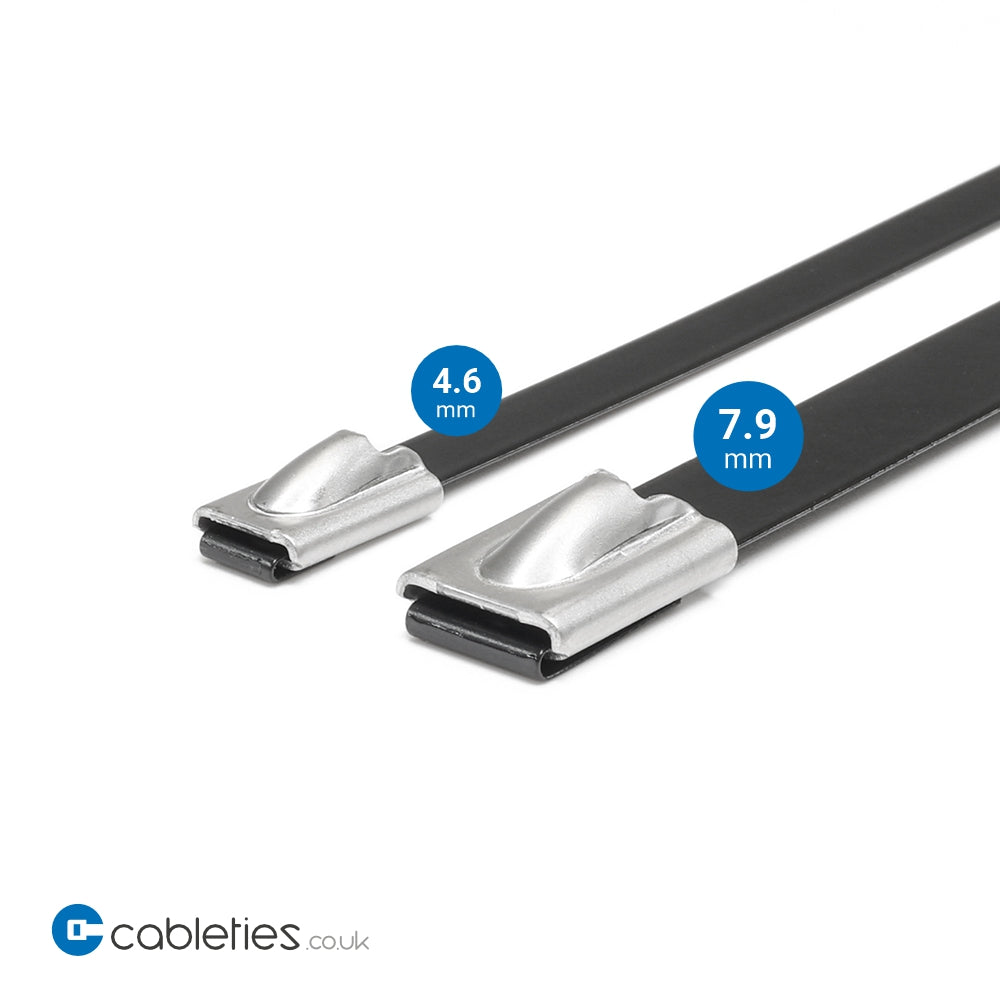 Coated Stainless Steel Cable Ties - Pack of 100