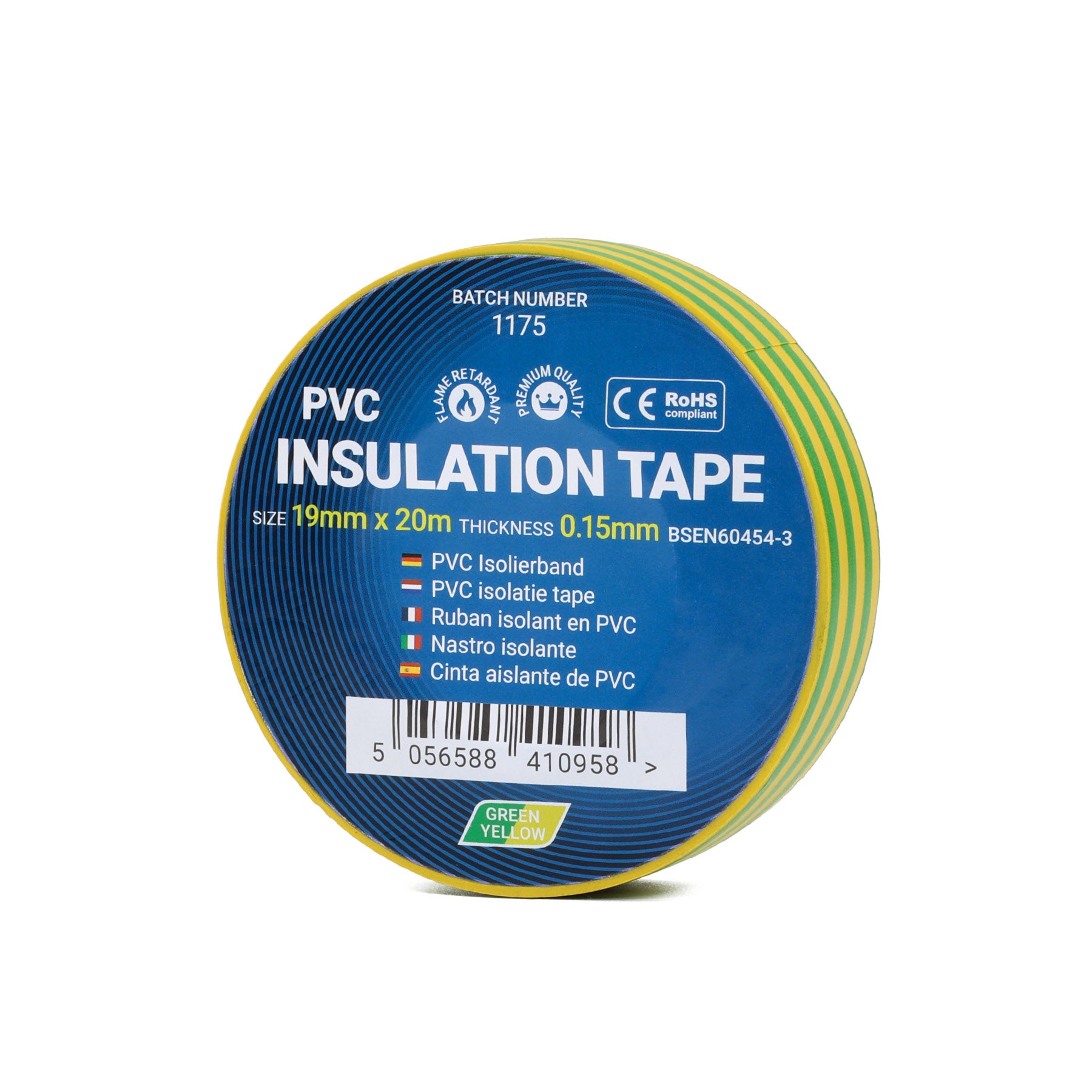 Earth Electrical Tape (Green & Yellow) 19mm - PVC Insulation Tape