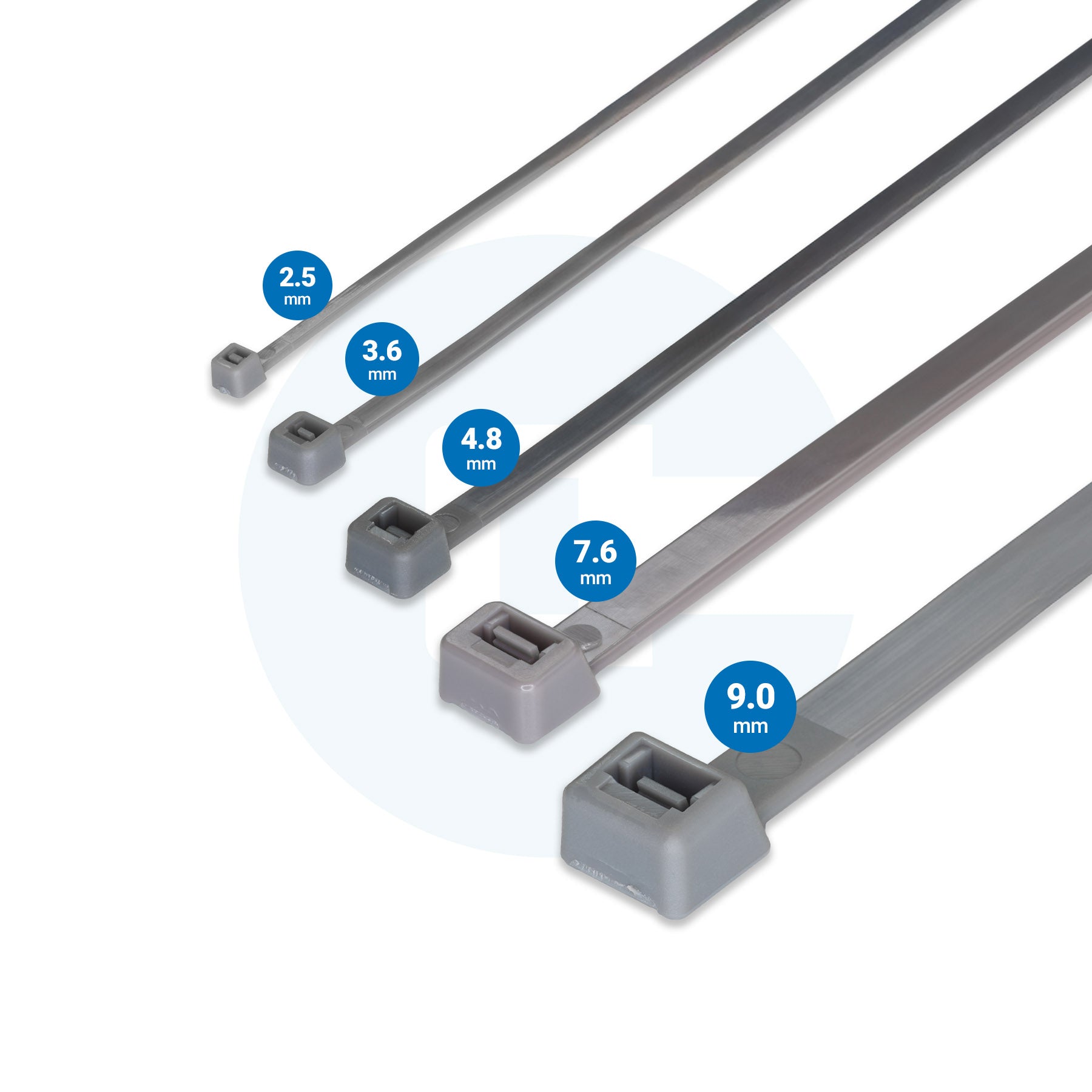 Grey Cable Ties - Pack of 100