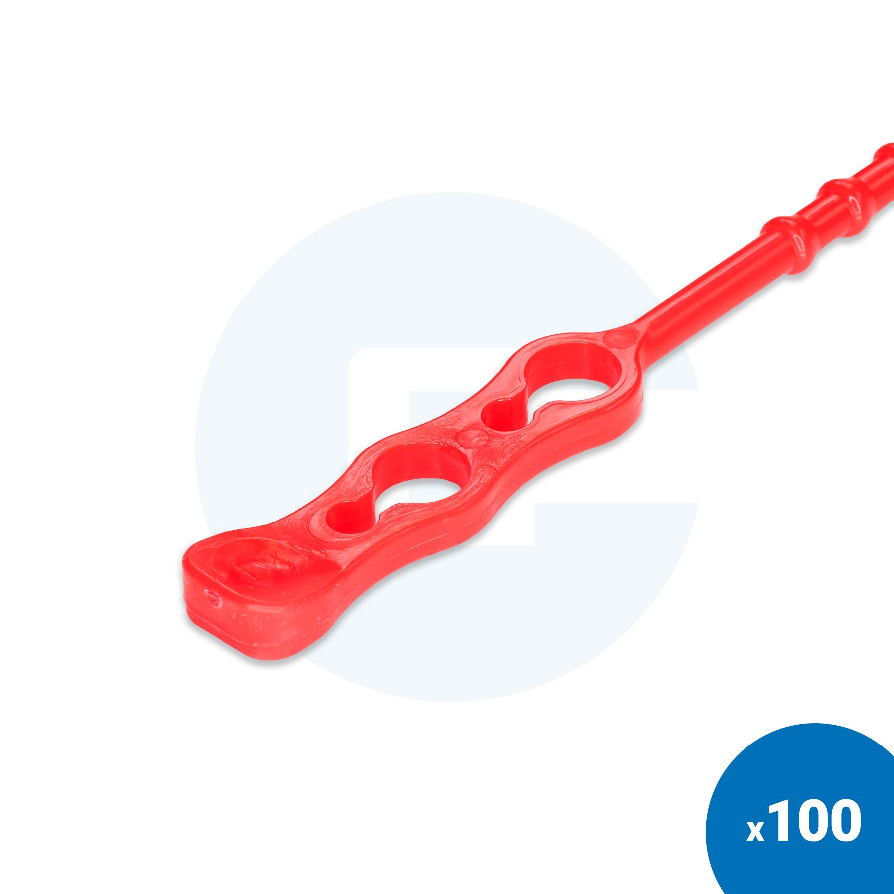 Red Reusable Polyethylene Cable Ties - Beaded - Pack of 100