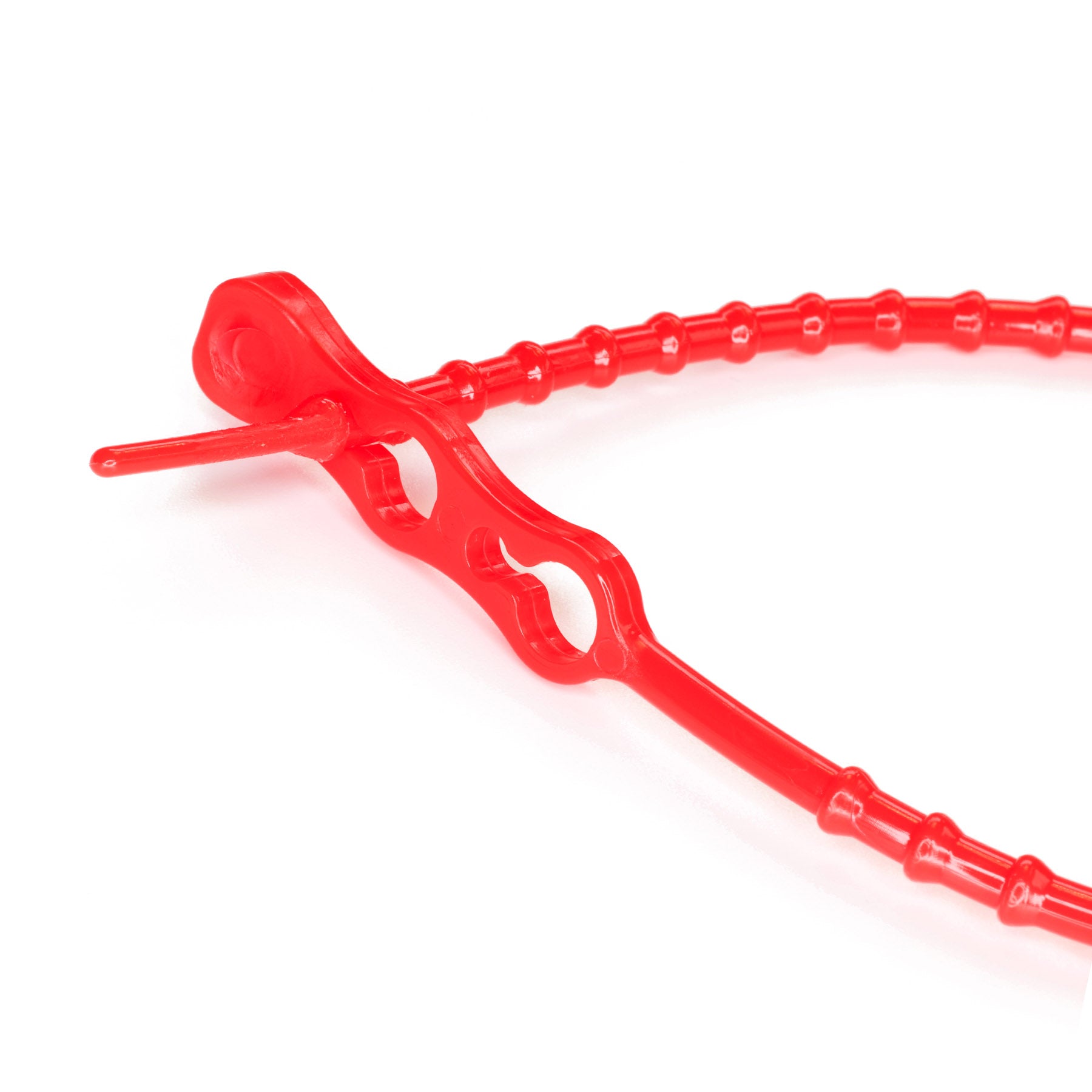Red Reusable Polyethylene Cable Ties - Beaded - Pack of 100