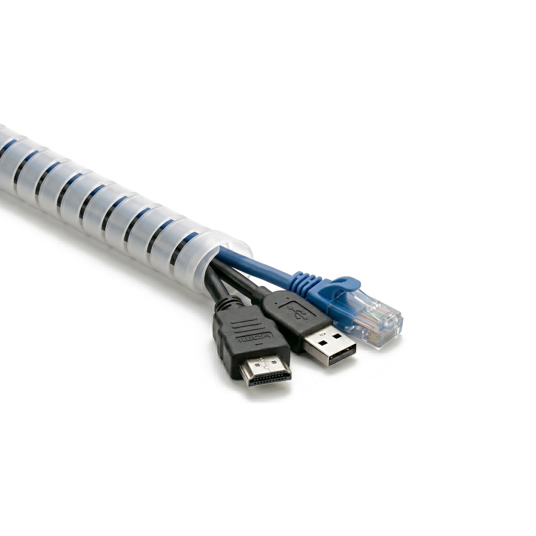 Clear Polyethylene Cable Spiral Wrap (Closeup) by Cableties.co.uk