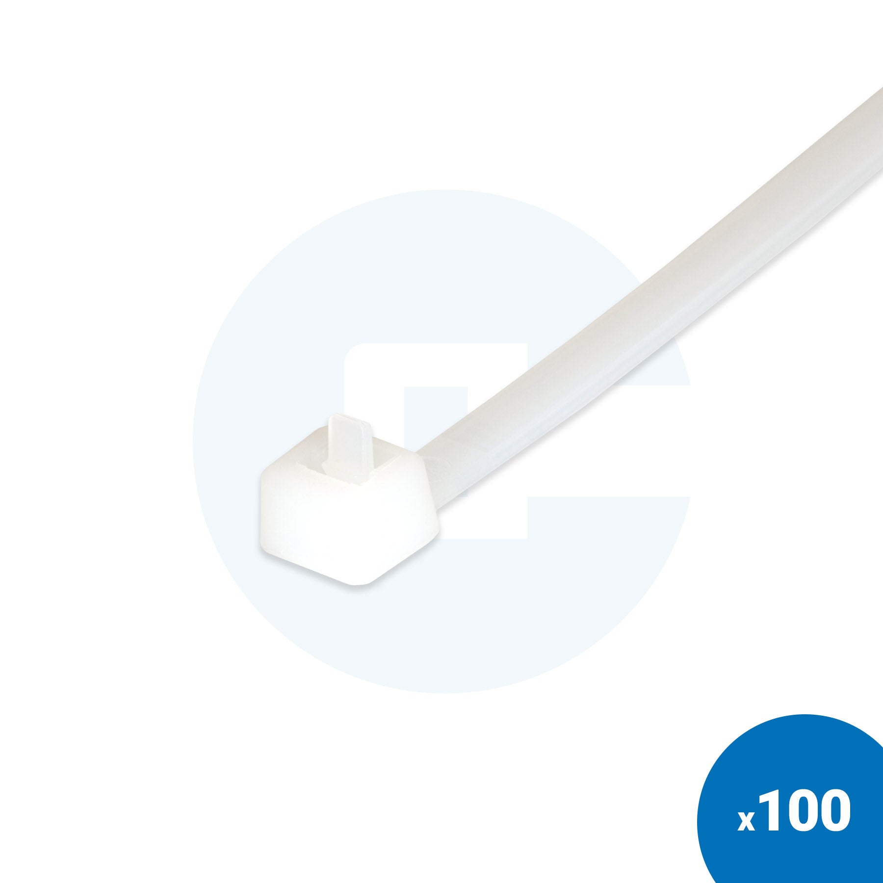 Natural White Reusable Cable Ties - Pack of 100