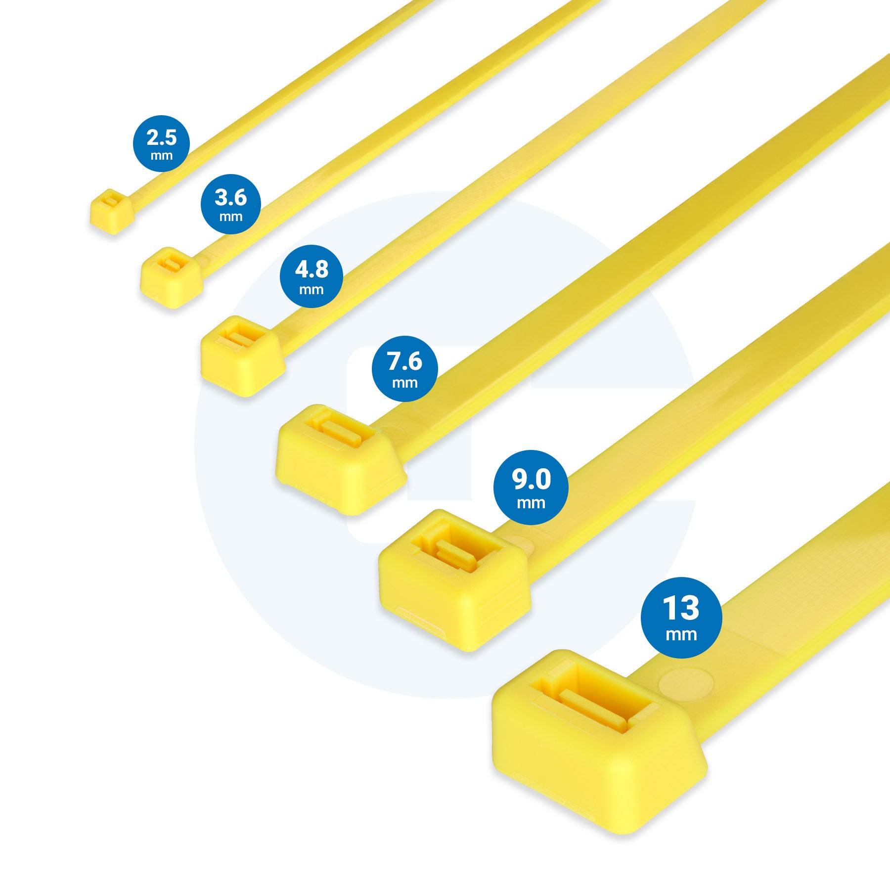 Yellow Cable Ties - Pack of 100