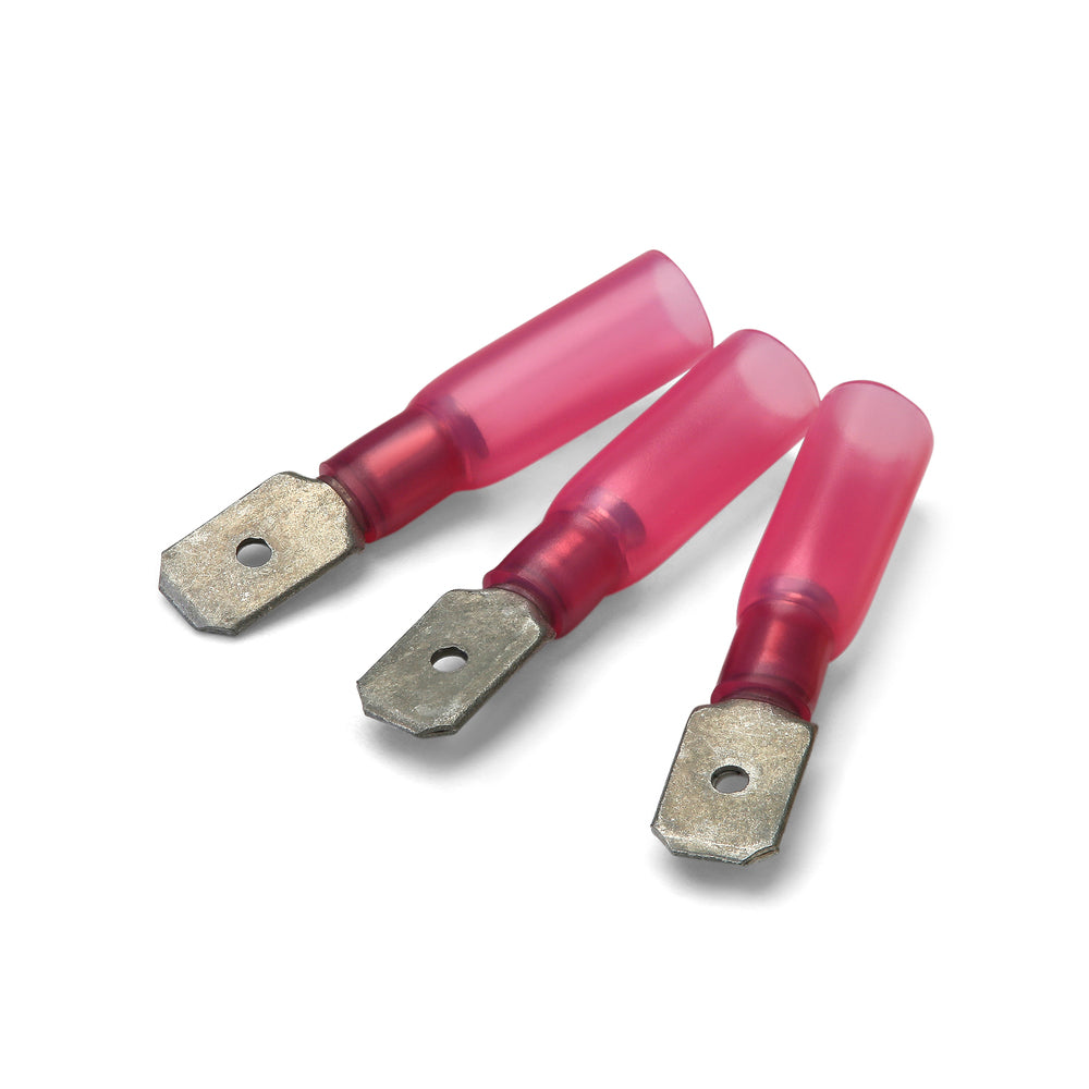 6.3 x 0.8mm Red Heatshrink Male Push-On Terminal - Pack of 100