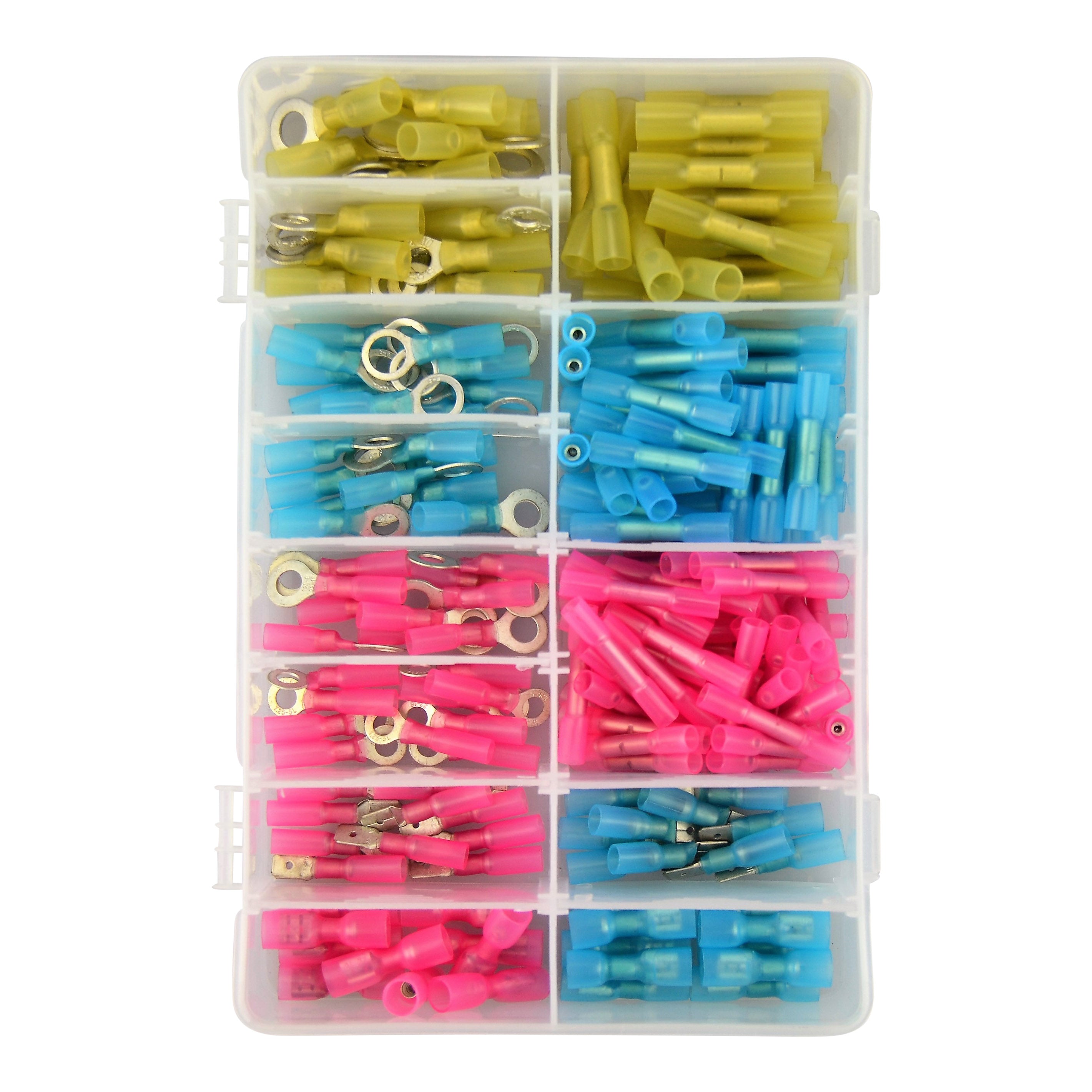 Red, Blue & Yellow Heatshrink Terminal Assortment Kit - 210 Pcs Total