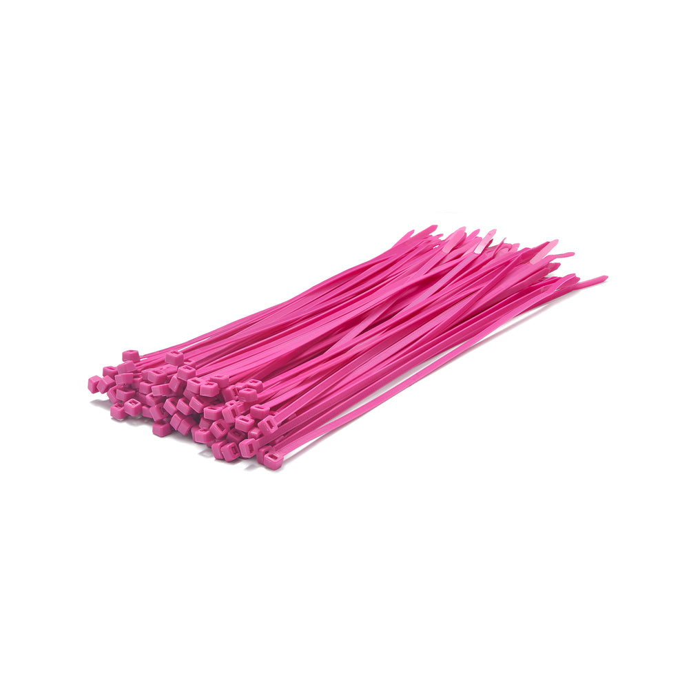 Fluorescent Pink Cable Ties - Pack of 100