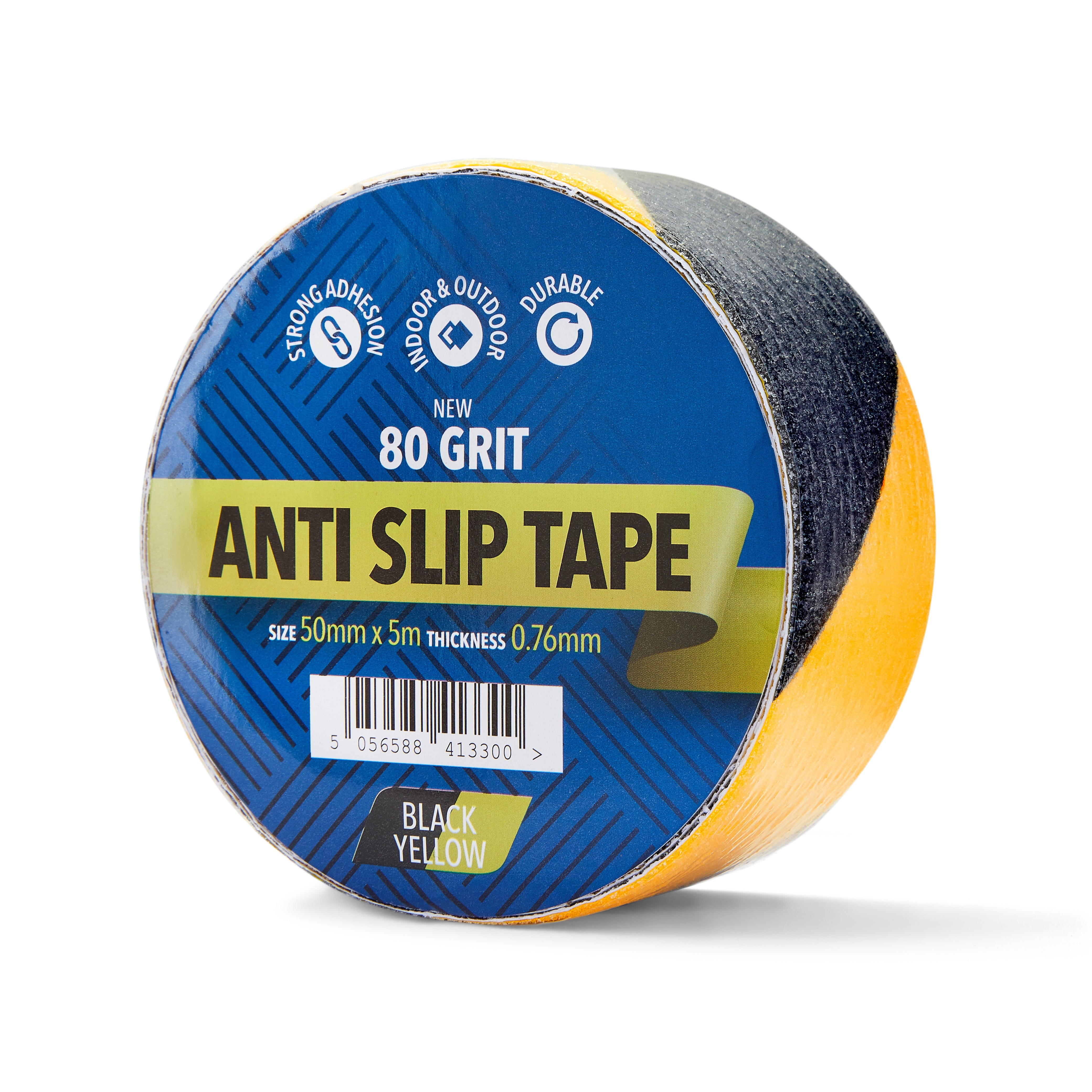 50mm x 5m Black & Yellow Anti Slip Tape - 1 Roll