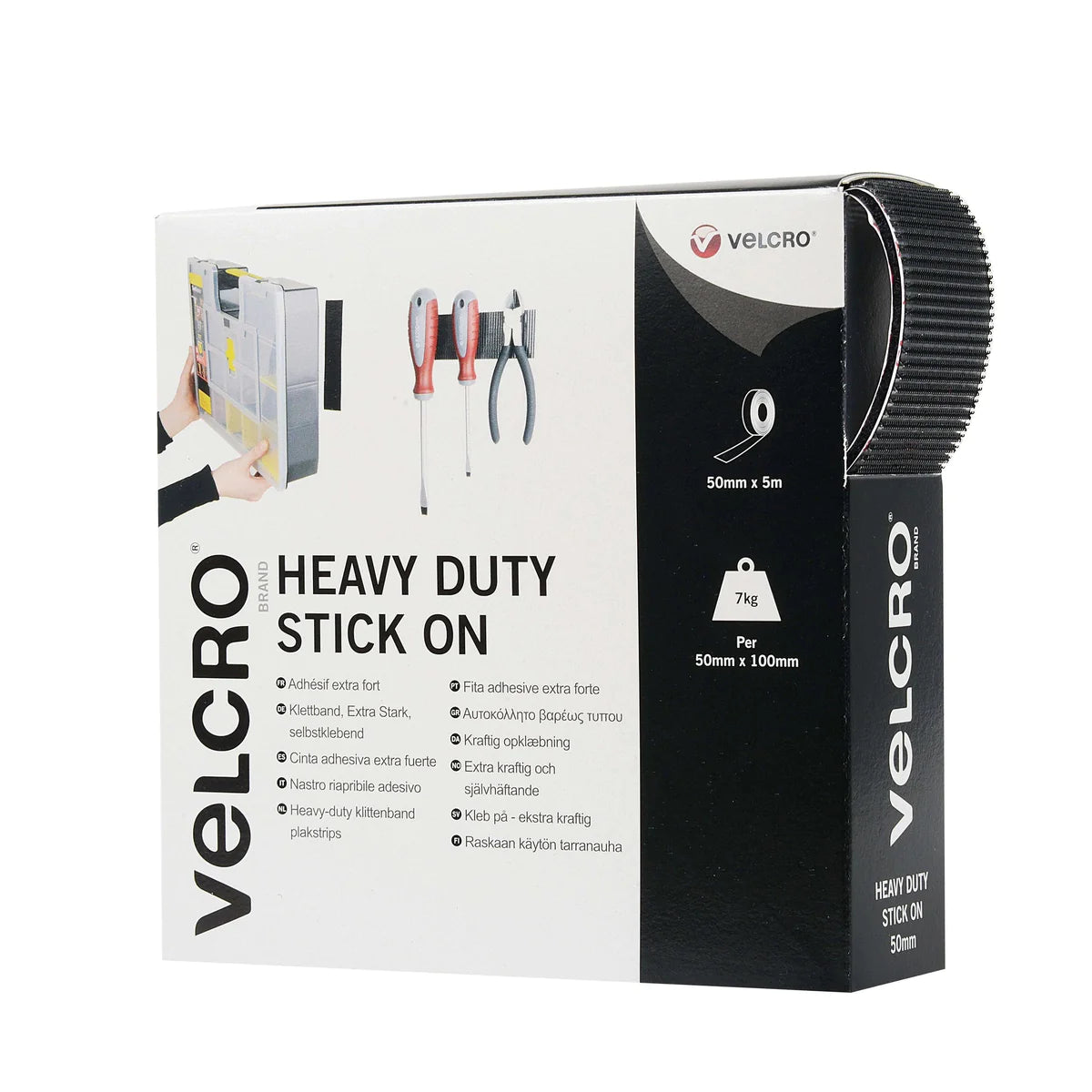 VELCRO® Brand Heavy Duty Stick On Tape 50mm - 5M Roll