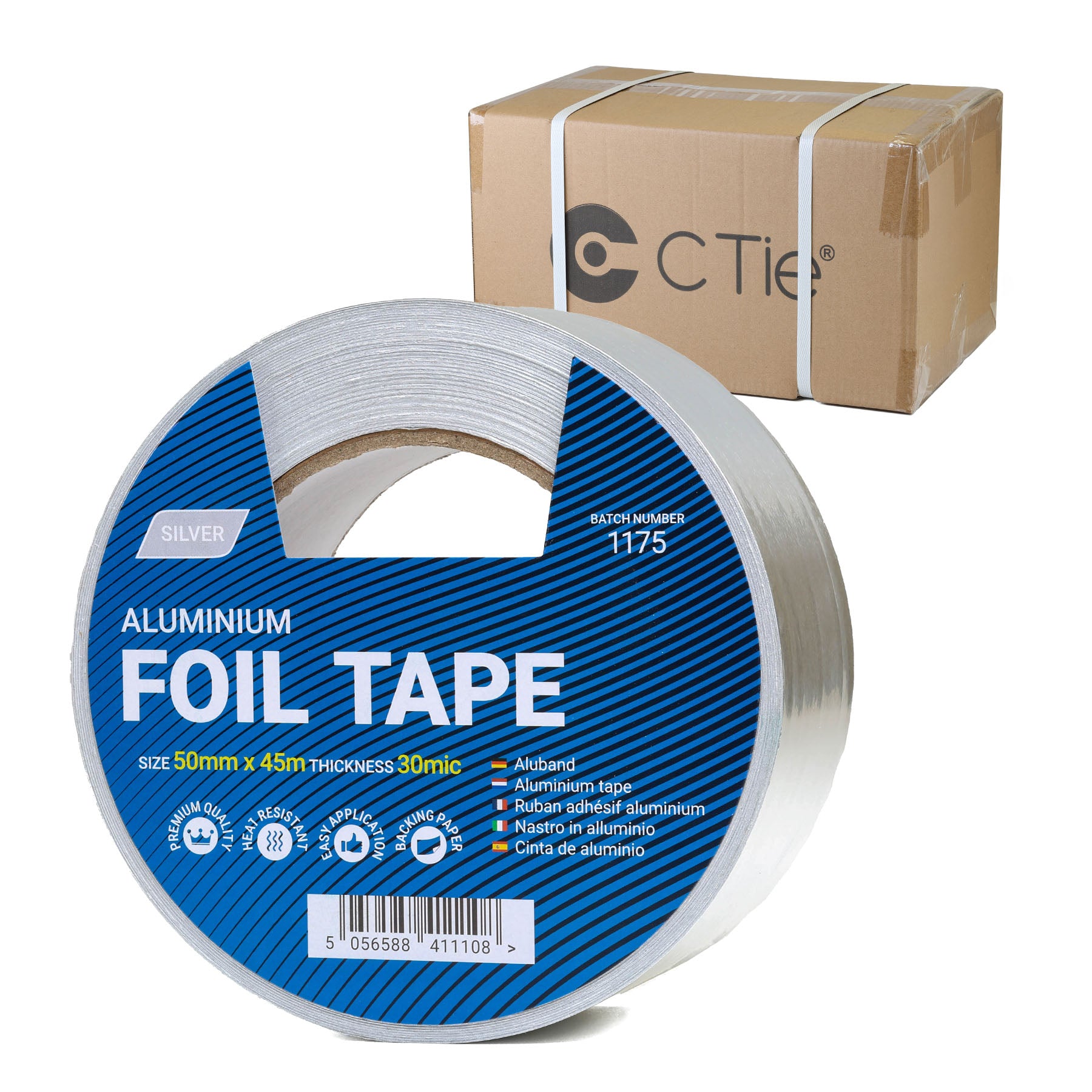 Box of Aluminium Foil Tape - 50 mm x 45 m (24 Rolls)