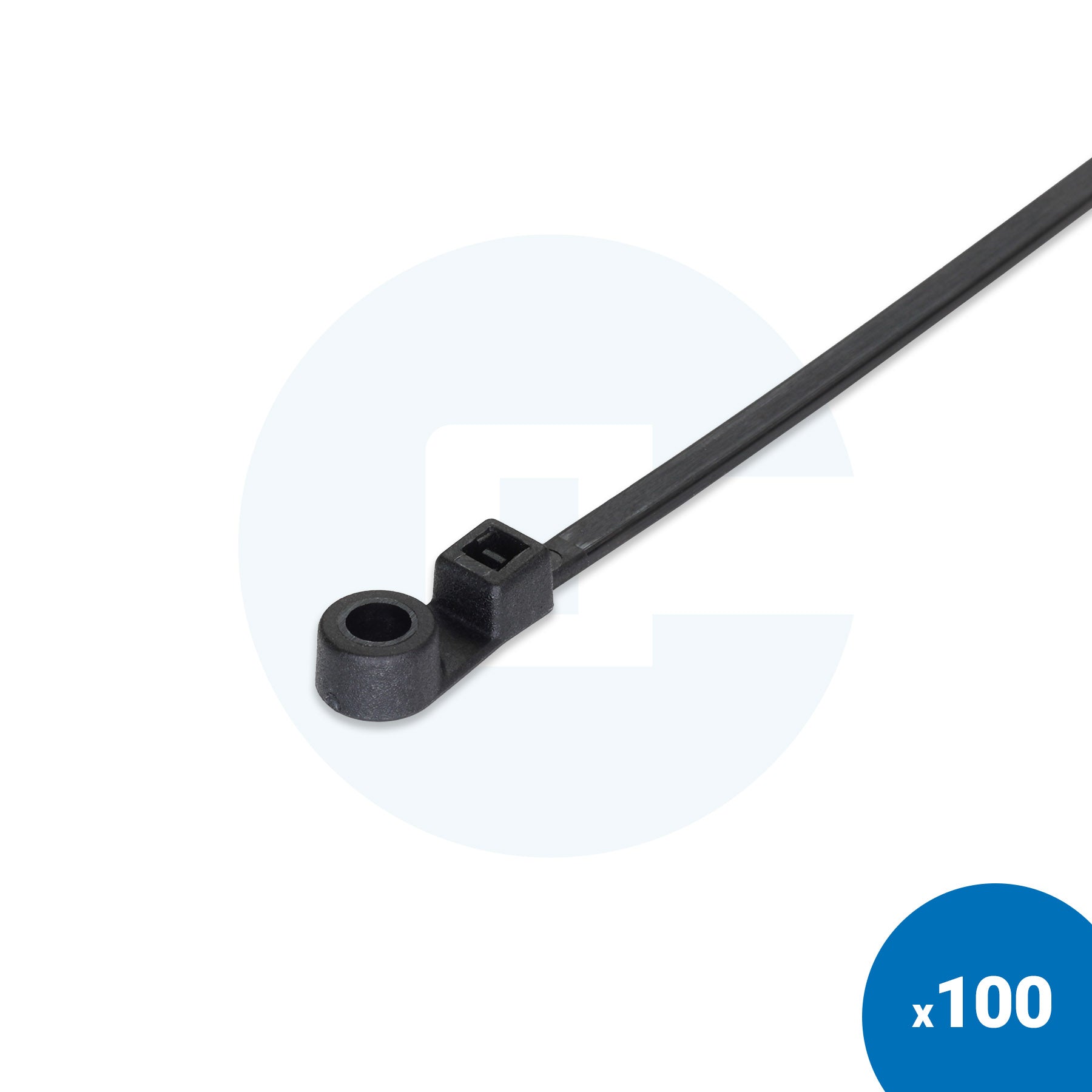 Screw Mount Nylon Cable Ties - Pack of 100