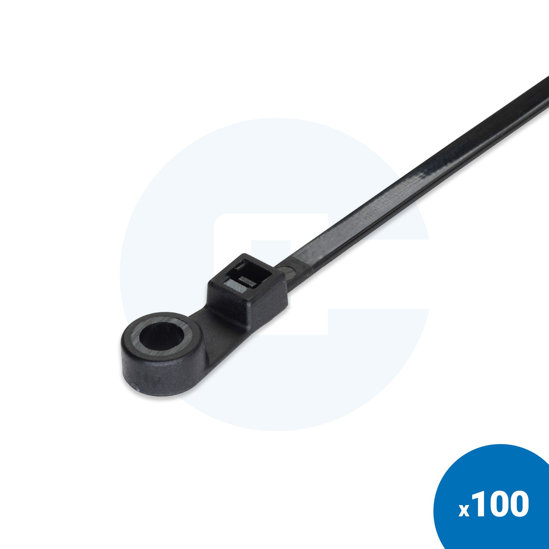 Screw Mount Nylon Cable Ties - Pack of 100