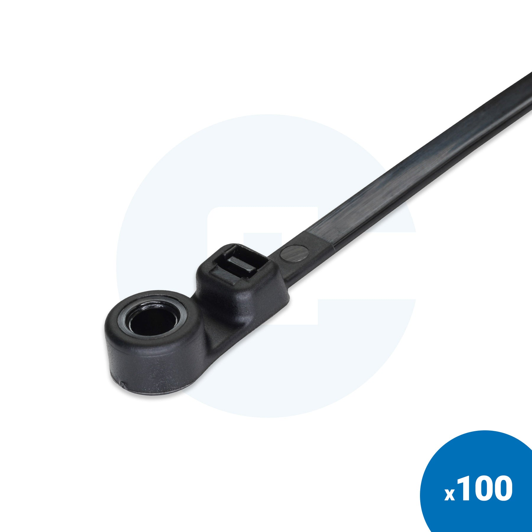 Screw Mount Nylon Cable Ties - Pack of 100