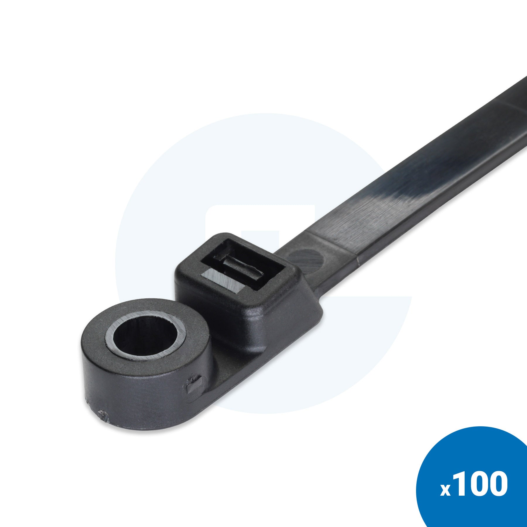Screw Mount Nylon Cable Ties - Pack of 100