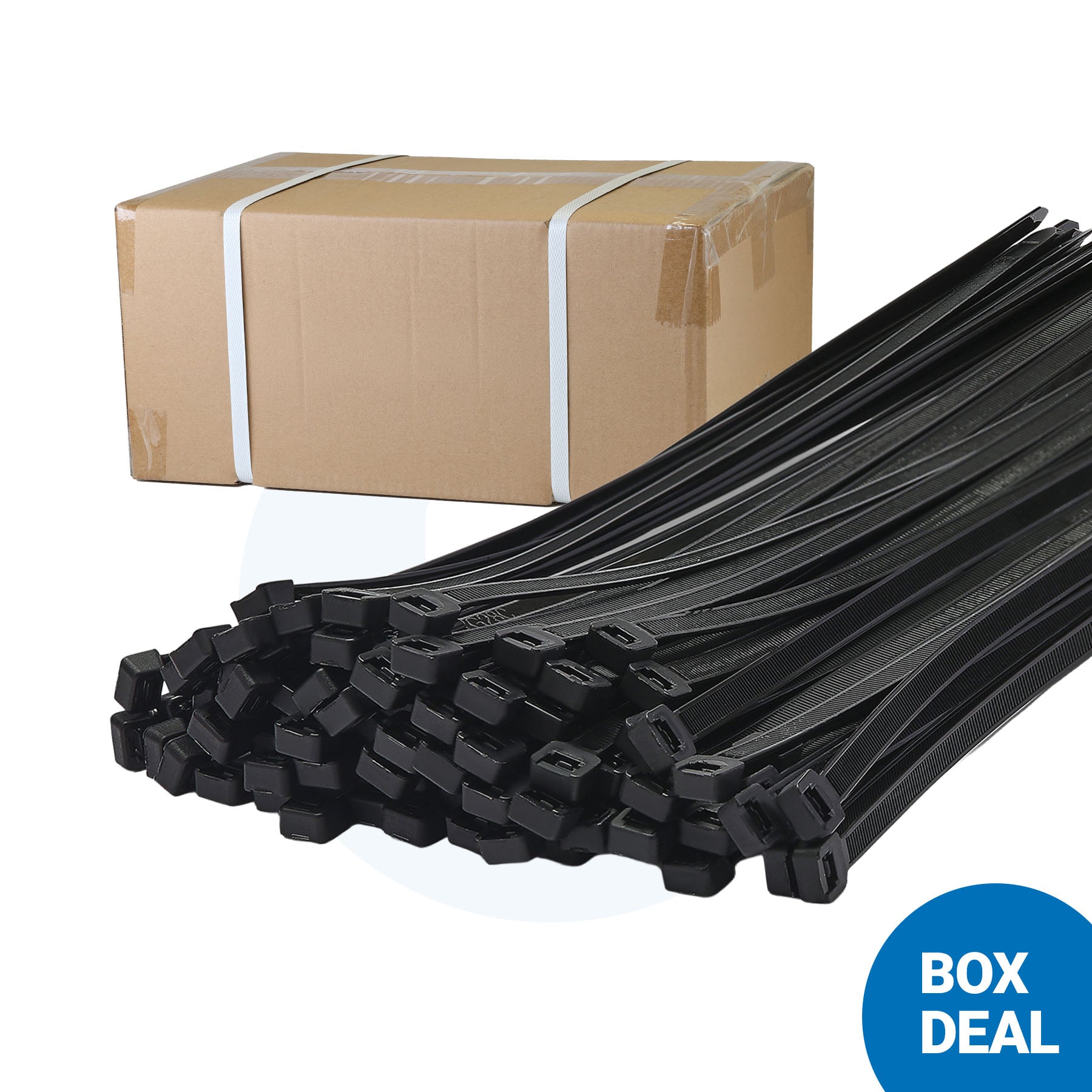 Box of Black Cable Ties - 370 x 7.6 mm (4,000 Cable Ties)