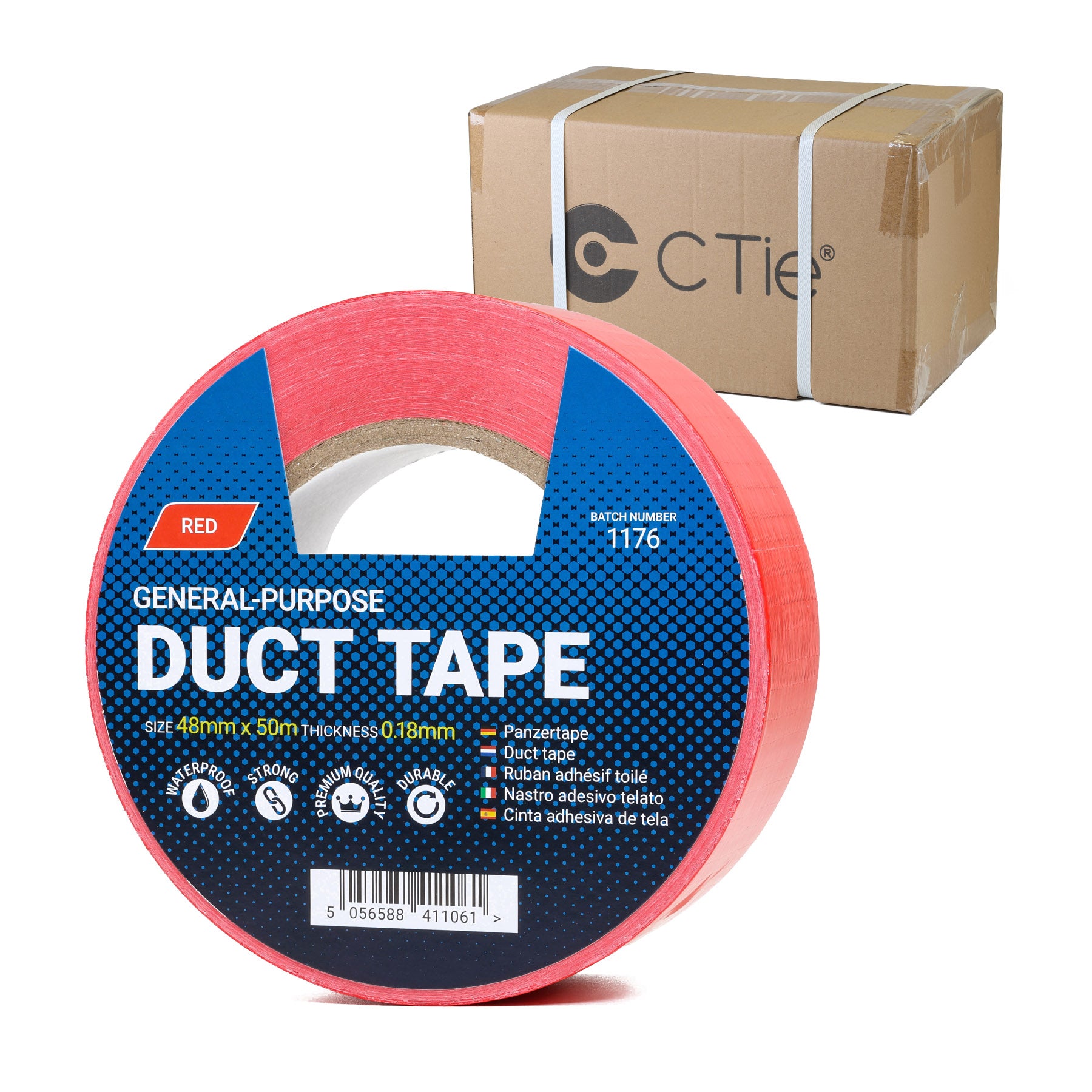 Box of Red Duct Tape - 48 mm x 50 m (36 Rolls)