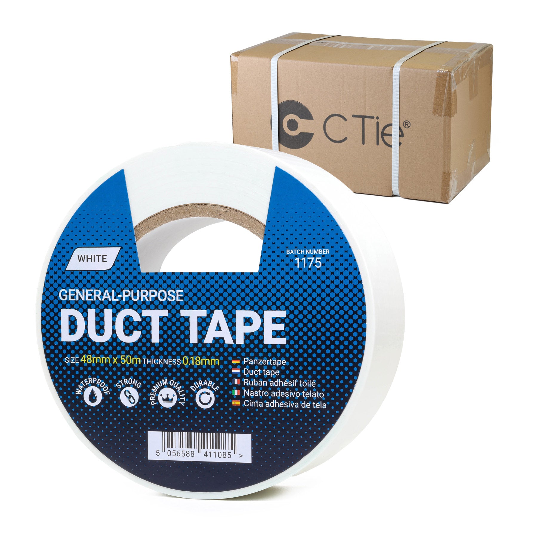 Box of White Duct Tape - 48 mm x 50 m (36 Rolls)