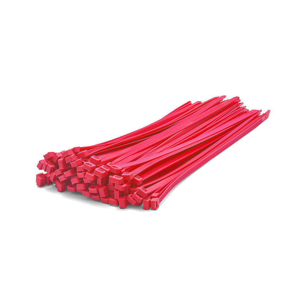 Fluorescent Pink Cable Ties - Pack of 100