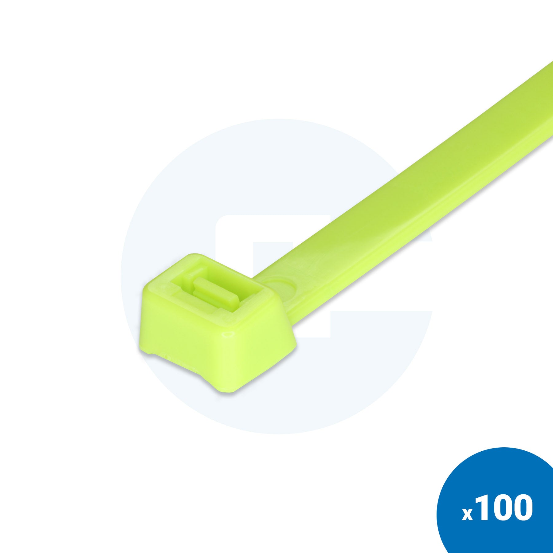 Fluorescent Green Cable Ties - Pack of 100