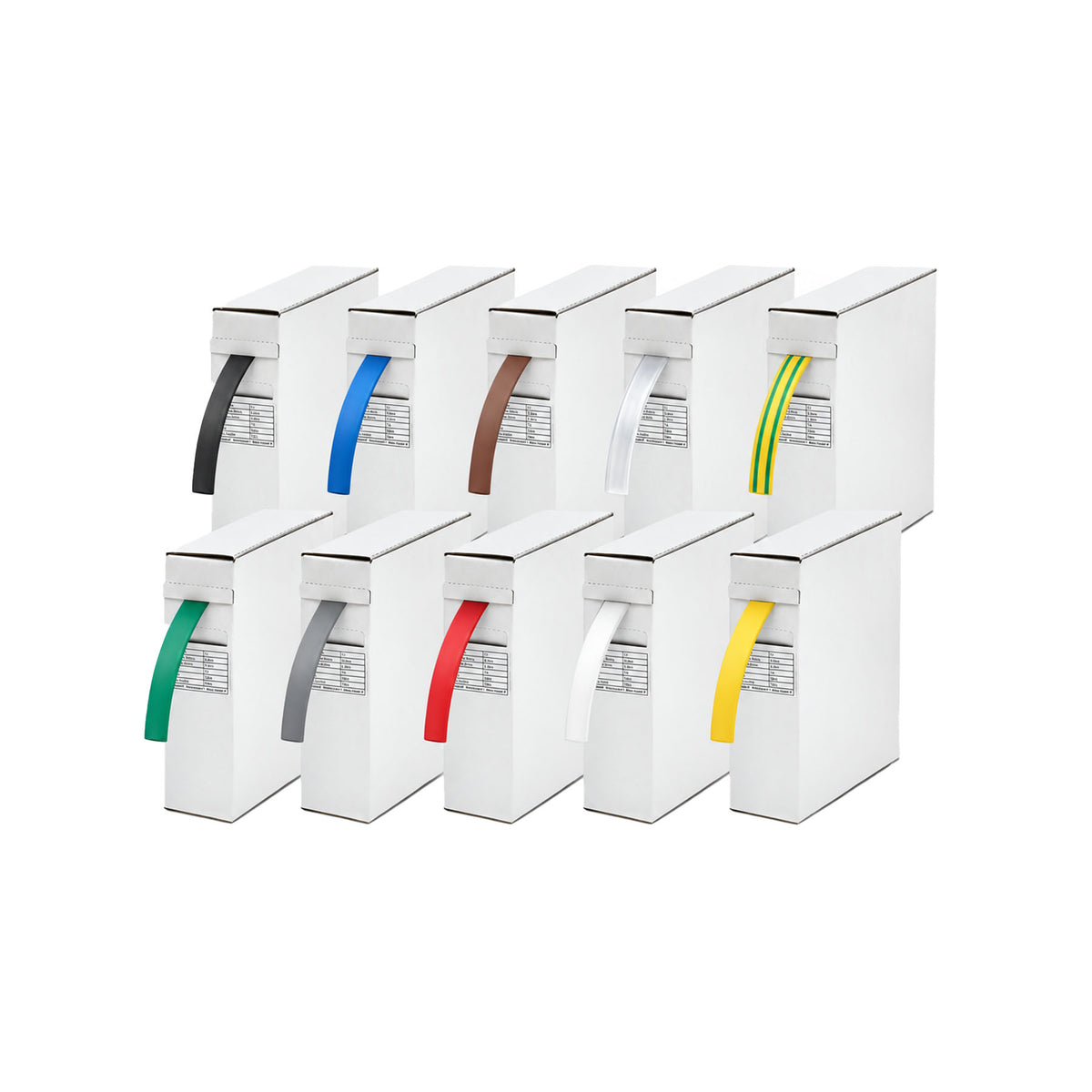 2:1 General Purpose Heat Shrink Colour Identification Mini Reel Bundle - 10 Colours / 10 Reels