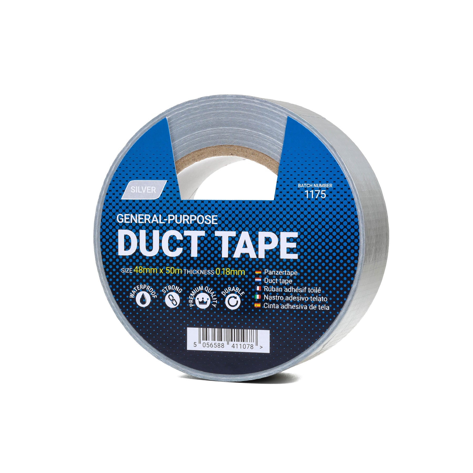 Silver Duct Tape - 48 mm x 50 m Roll