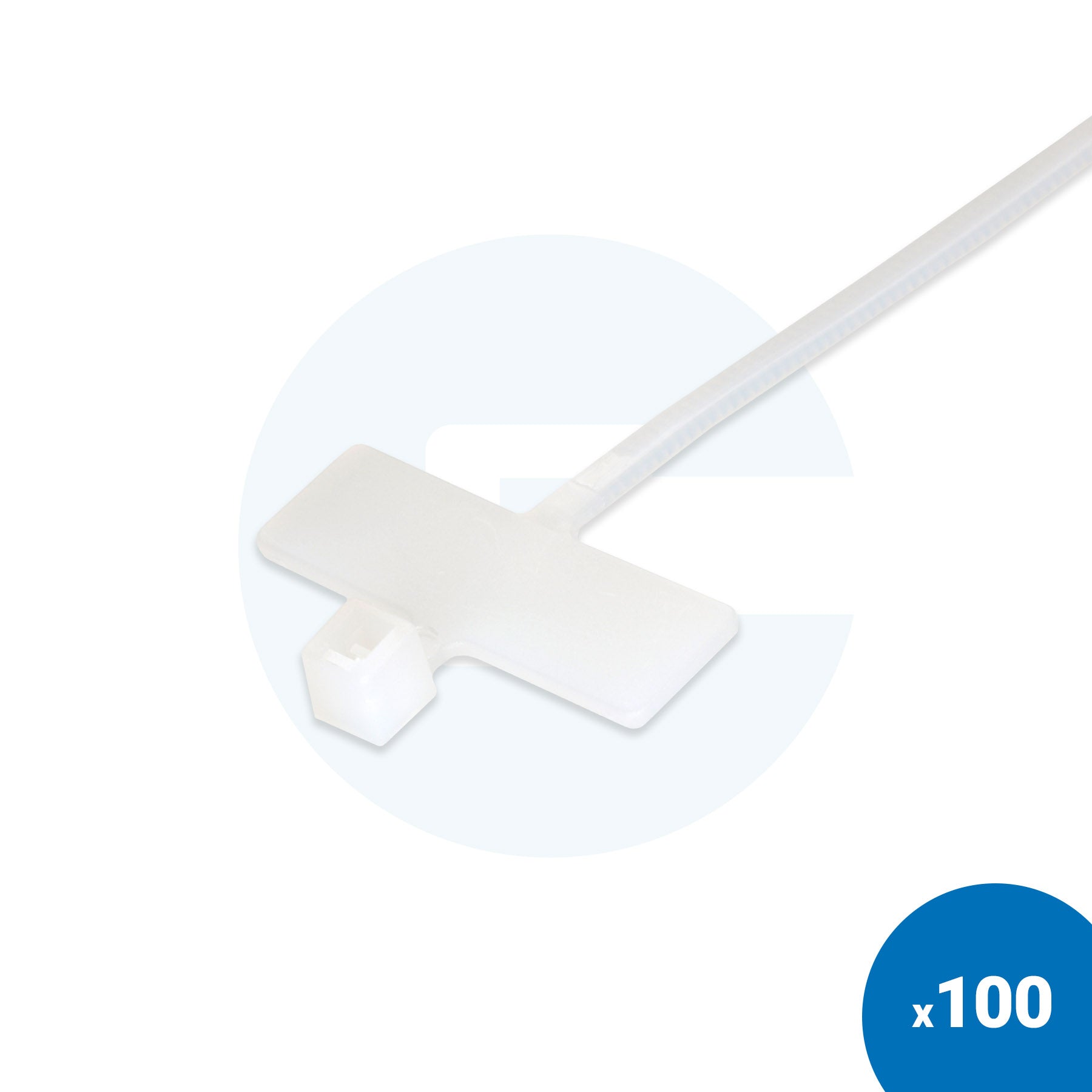 100 x 2.5mm Natural Marker Cable Ties - Pack of 100