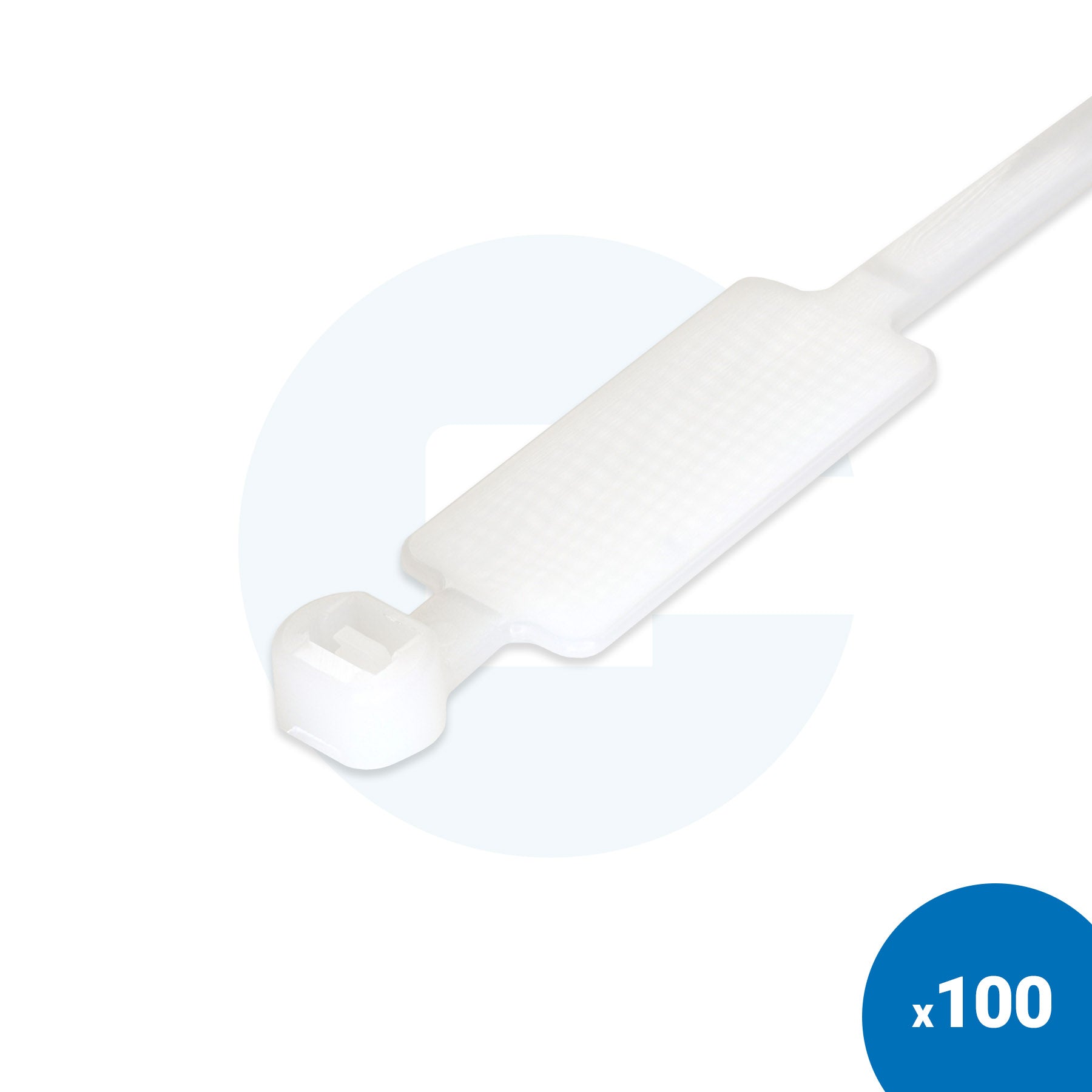 200 x 4.8mm Natural Marker Cable Ties - Pack of 100