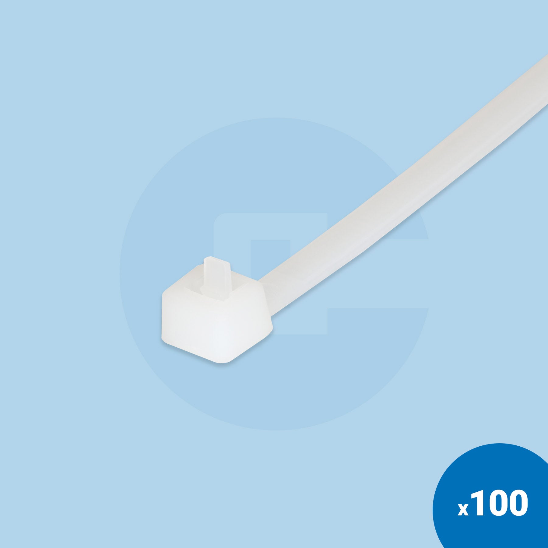 Natural White Reusable Cable Ties - Pack of 100