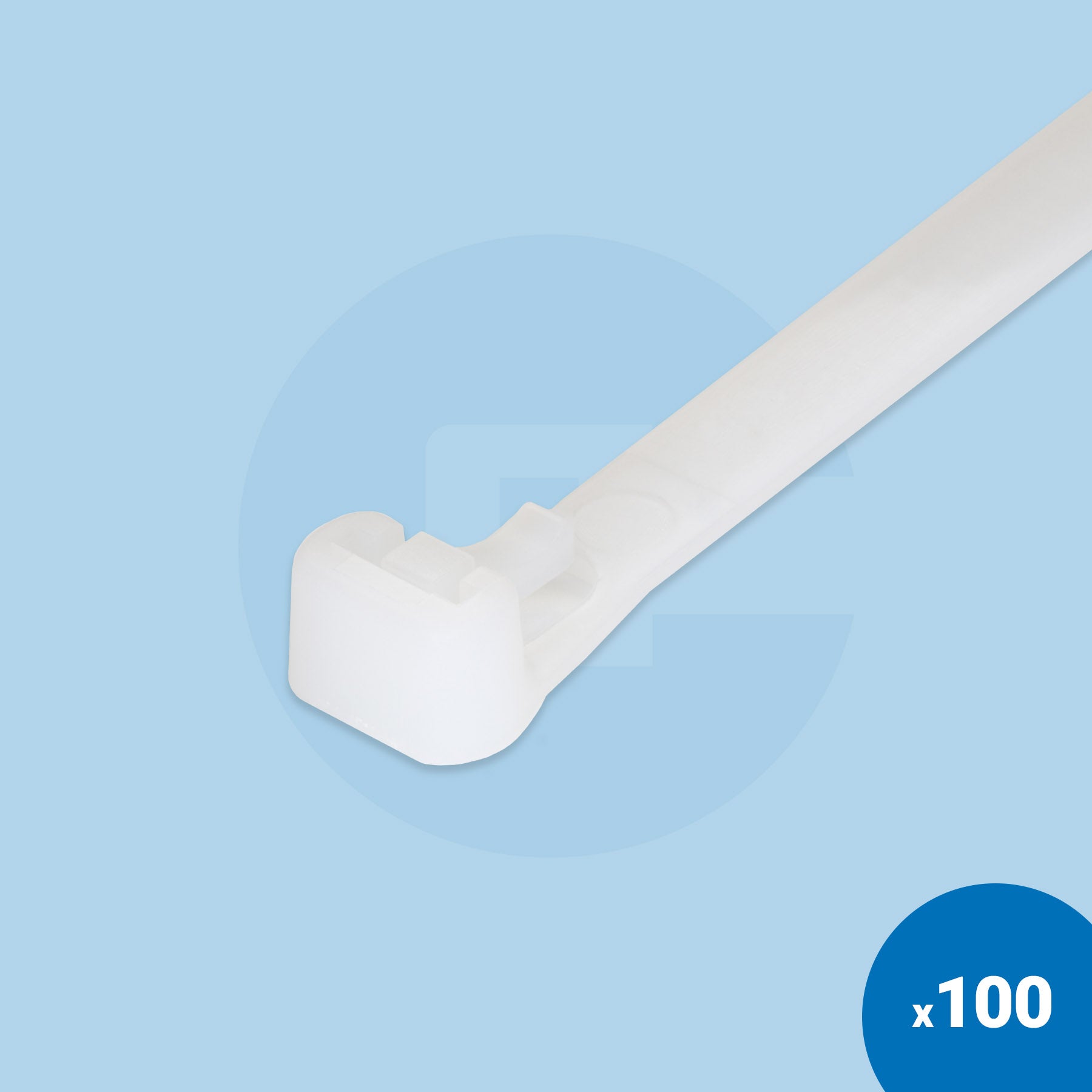 Natural White Reusable Cable Ties - Pack of 100