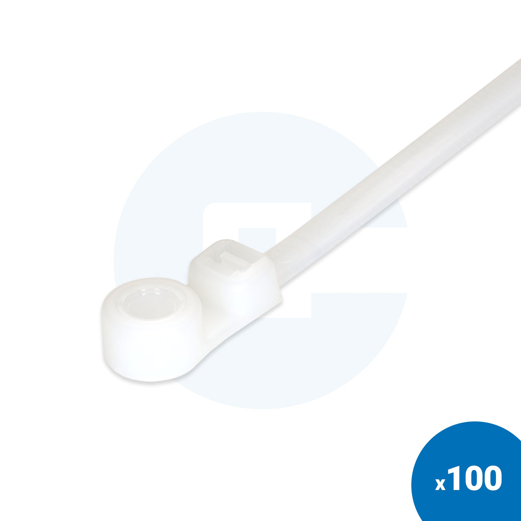 Screw Mount Nylon Cable Ties - Pack of 100