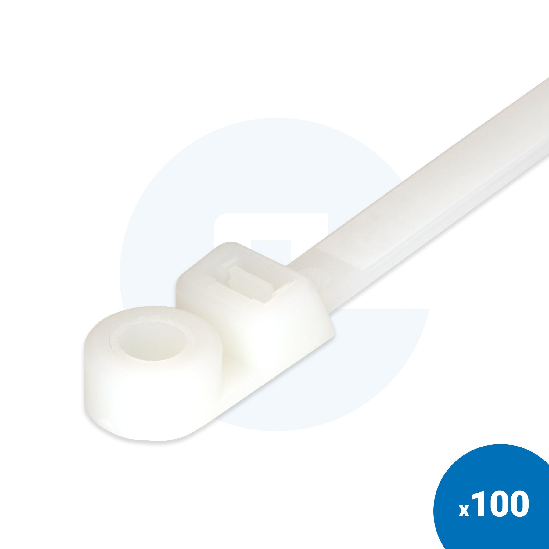 Screw Mount Nylon Cable Ties - Pack of 100