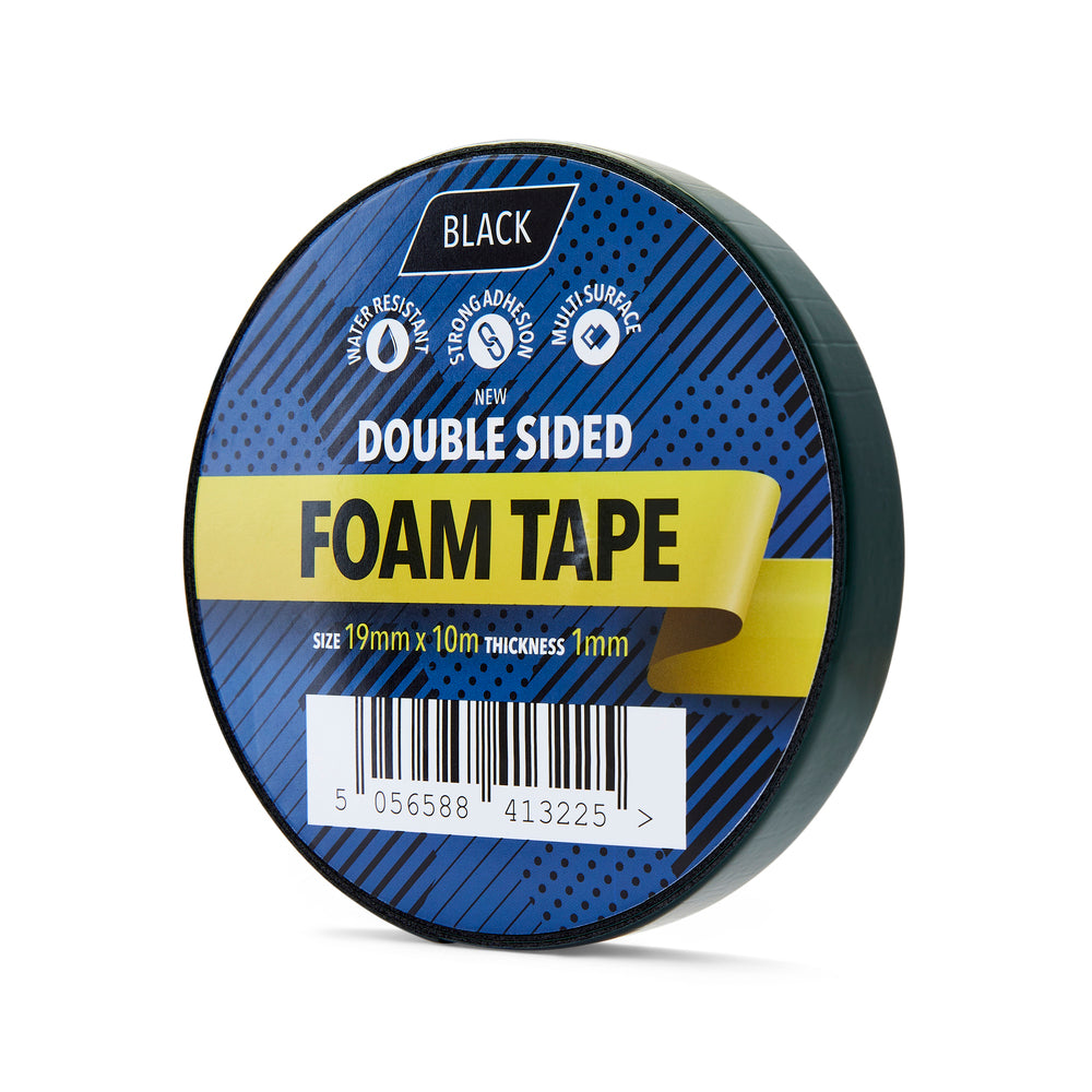 19mm x 10m Black Double Sided Foam Tape - 1 Roll