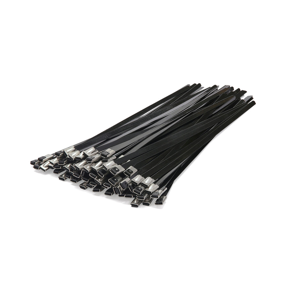 520 x 4.6mm Polyester Coated Stainless Steel Cable Ties - Pack of 100