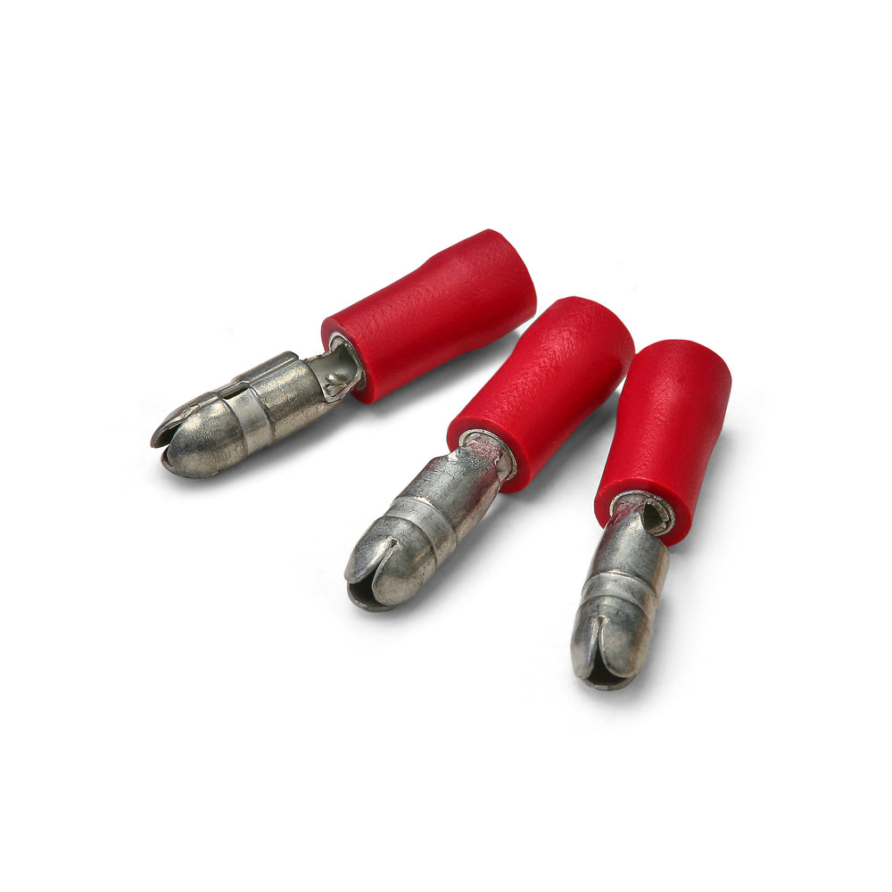 4mm Red Male Bullet Terminal - Pack of 100