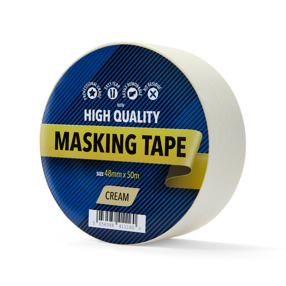 48mm x 50m Cream Masking Tape - 1 Roll