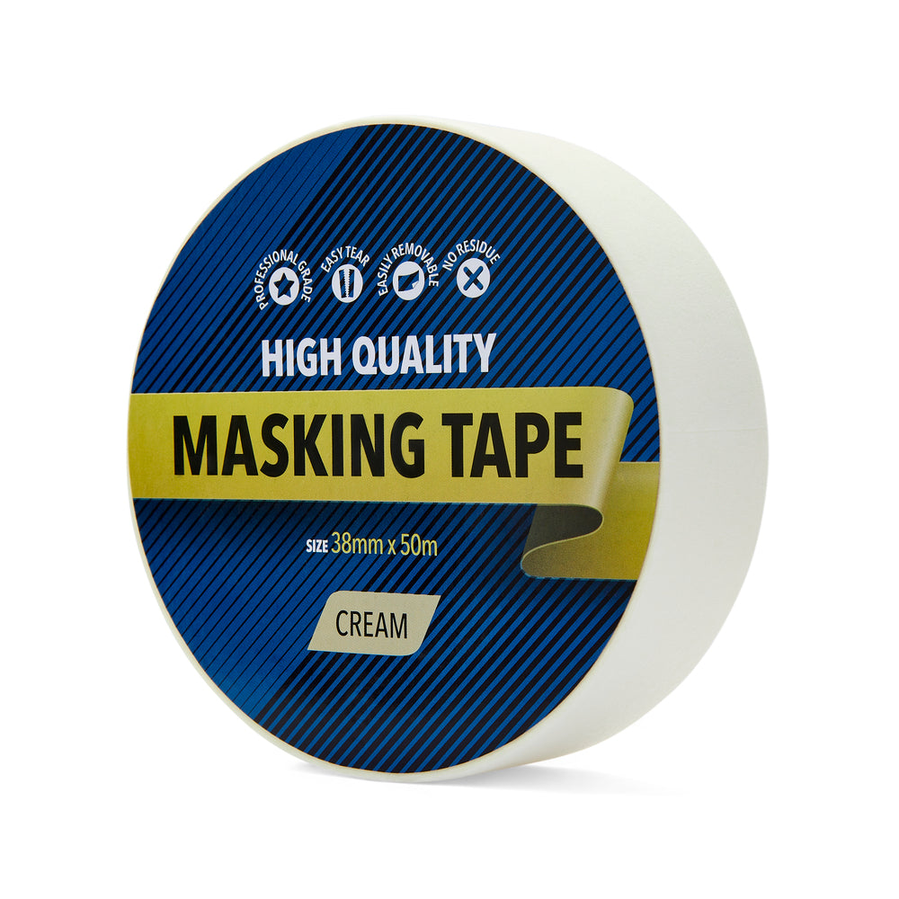 38mm x 50m Cream Masking Tape - 1 Roll