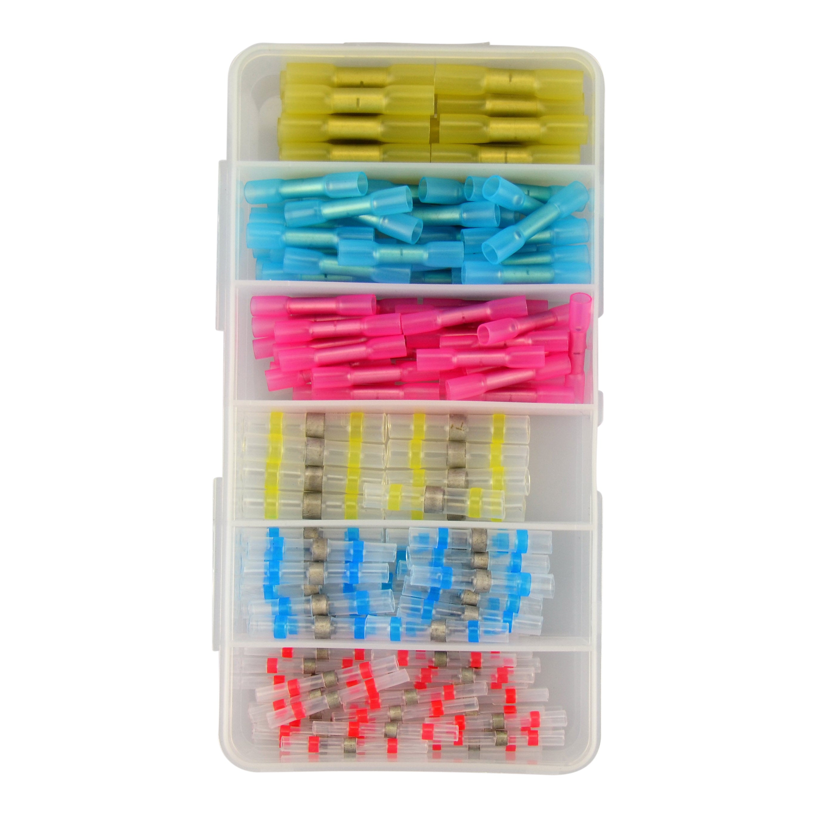 Red, Blue & Yellow Heatshrink & Solder Butt Connector Assortment Kit - 150pcs Total
